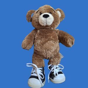 Build A Bear Bearemy Bear 16" eyebrows black lace up high top sneakers retired